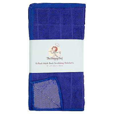 Sc Mesh Backed Dishcloth 12x12 Blue, Pack Of 12 (PNP-DC-MESH-BL)