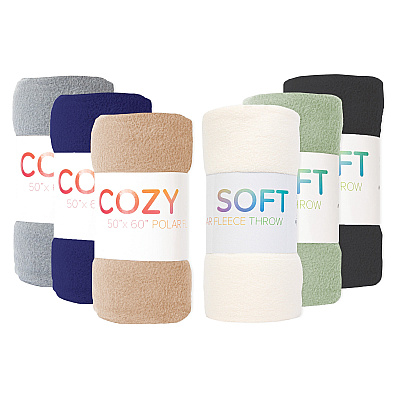 Cozy Soft Polar Fleece Throw Blanket 50x60 Assorted (6pk), Pack Of 6 (P-FCPL-6PK-AST)