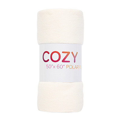 Cozy Soft Polar Fleece Throw 50x60 Ivory (case Of 24) (FLC-PLR-5060-6PK-IV)