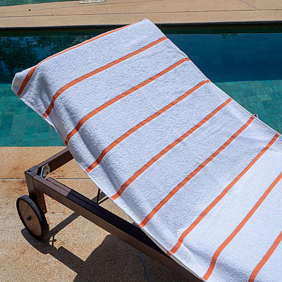 Las Rayas Chaise Cover 30x85 Orange, Case Of 12 (CC-HS3085OR-2PK-CS)