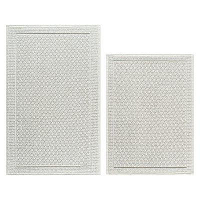 Cotton 2pc Bath Mat Set 17x24/20x32 Light Gray, 2pc Set (P-HH-BM-2PK-GY)