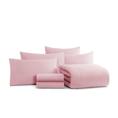 Family Essentials Bed In Bag 7pc - King - Rose, Case Of 6 (BIAB-KG-RO)