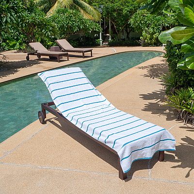 Las Rayas Chaise Cover 30x85 Blue, Pack Of 2 (PNP-CC-HS3085BL-2PK)