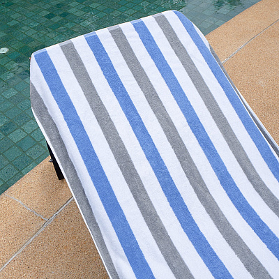 Cabo Cabana Beach Towel 30x70 Grey/navy, Pack Of 4 (PNP-CABOCABANA-GY/NV)