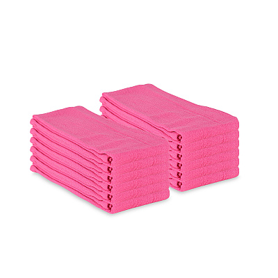 Huck Cotton Cleaning Towels 16x26 Pink, Pack Of 12 (PNP-ABSBNT-PINK)