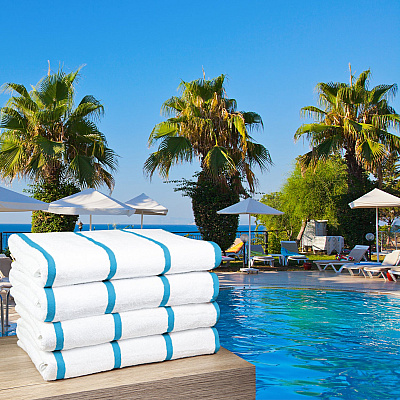 Las Rayas Beach Towel 30x60 Blue, Pack Of 4 (PNP-BT-HS3060-15BL)