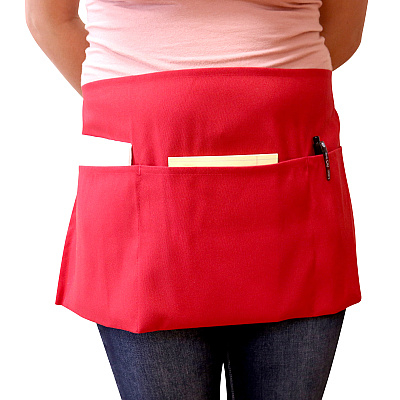 Mariposa Waist Apron 26x12 Red, Case Of 48 (WAISTAPRON-RED-CS)