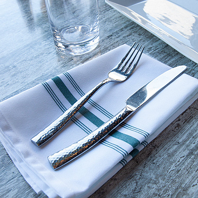 Mariposa Bistro Napkin 18x22 Hunter Green Stripe, Pack Of 12 (PNP-BISTRO-HG)