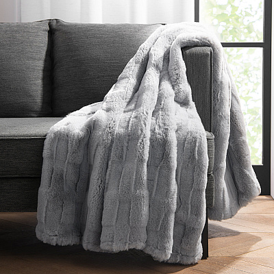 Aston & Arden 100% Polyester Throw Blanket 50x70 Light Gray, 1 Blanket (P-TH-FF-5070-LG)