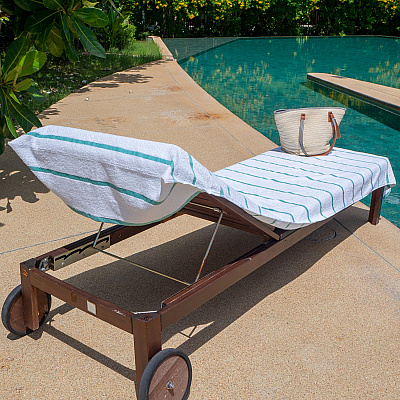 Las Rayas Chaise Cover 30x85 Green, Pack Of 2 (PNP-CC-HS3085GR-2PK)
