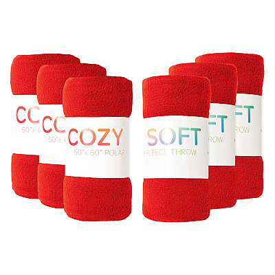 Cozy Soft Polar Fleece Throw 50x60 Red (case Of 24) (FLC-PLR-5060-6PK-RD)