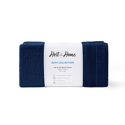 Host & Home Hand Towel 16x28 Navy, Case Of 60 (HT-HH1628-NV-CS)