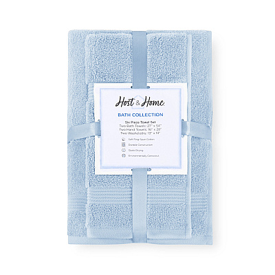 Host & Home 6pc Bath Towel Set Lt. Blue, 6 Piece Set (P-BSET-HH-BLU)