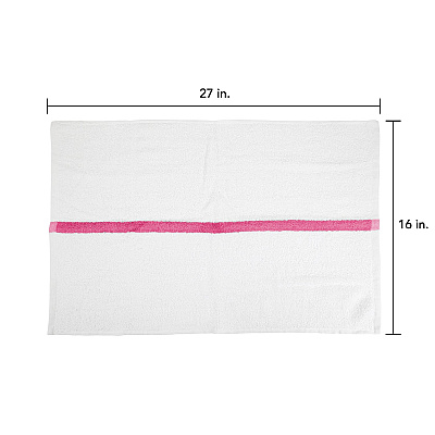 Power Gym Hand Towel 16x27 Pink Stripe, Case Of 120 (PWR-1627-3PKCS-CS)