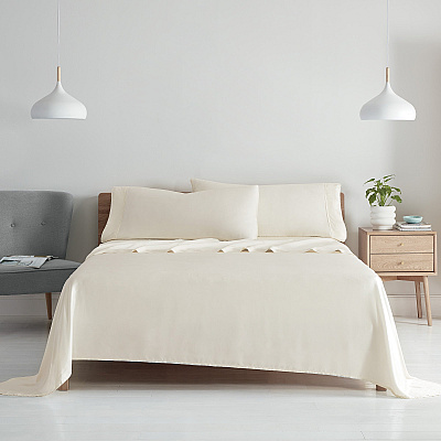 Aston & Arden Tencel Sheet Set California King - Cream, 4 Piece Set (P-SS-CKG-400-CR)