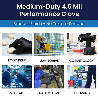 Vyblend Synthetic Vinyl Powder Free 4.5 Mil Gloves Black Xl, Case Of 1000 (GL-VN104BKFX)