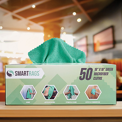 Smartrags Xl Microfiber 35 Gram 16x16 Green, Pack Of 50 (PNP-M931-G)