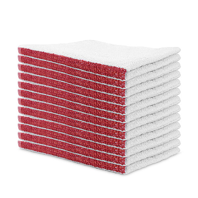 Qwick Wick Bar Mop Towel 30oz Red Stripe, Case Of 60 (N030-W65RD-5DZ)