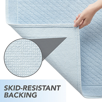 Cotton Bath Mat 20x60 Light Blue, Case Of 4 (HH-BM-2060-LB)