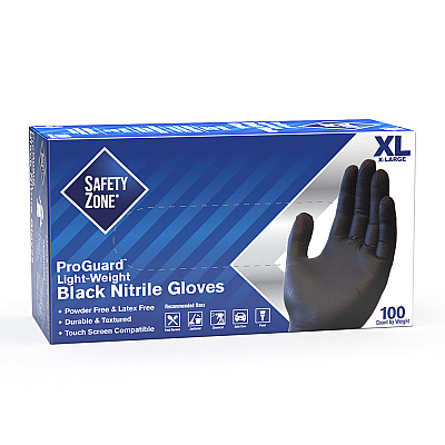Safety Zone Nitrile Powder Free 6 Mil Exam Gloves Black Xl, Case Of 1000 (GNPR-XL-1-K)