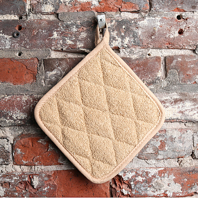 Cooks Linen Pot Holder 7x7 Tan, Case Of 144 (POT-TAN-CS)