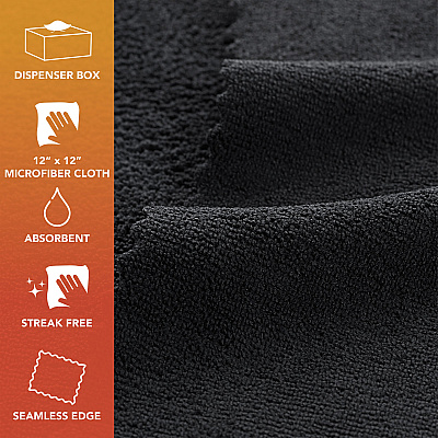 Smart Rags Microfiber Cloths 12x12 Black, Pack Of 50 (M950BLK-INNERBX)