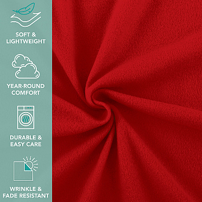 Cozy Soft Polar Fleece Throw Blanket 50x60 Red (6pk), Pack Of 6 (P-FCPL-6PK-RD)