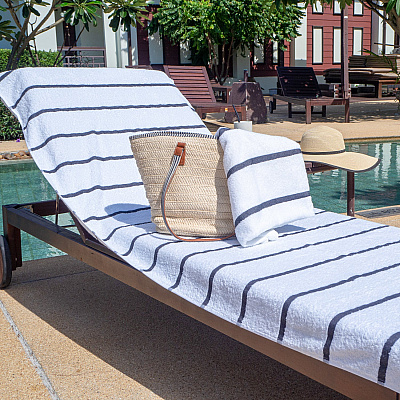 Las Rayas Chaise Cover 30x85 Dark Grey, Pack Of 2 (PNP-CC-HS3085DG-2PK)
