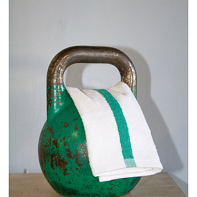 Power Gym Hand Towel 16x27 Green Stripe, Case Of 120 (PWR-1627-3GRCS-CS)