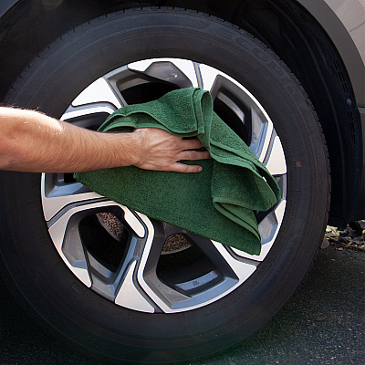 Terry Polishing Hand Towel 16x27 Hunter Green, Pack Of 12 (P-N030-HG1627-4)