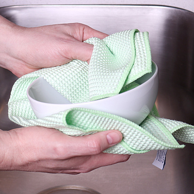 Smart Choice Waffle Cleaning Cloth 16x16 Green, Case Of 180 (M915104G)