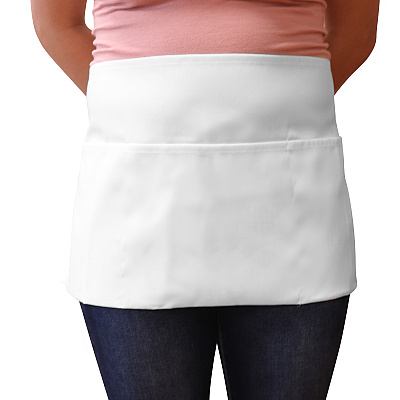 Mariposa Waist Apron 26x12 White, Case Of 48 (WAISTAPRON-WHT-CS)