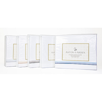 Aston & Arden Sateen Sheet Set Cali-king Charcoal Stripe, 4 Piece Set (P-SS-T600-CK-CH)