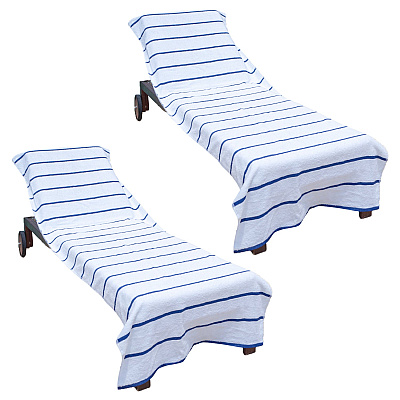 Las Rayas Chaise Cover 30x85 Navy, Pack Of 2 (PNP-CC-HS3085NV-2PK)