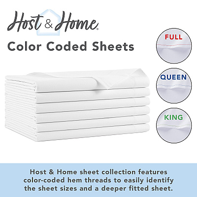 Lulworth T200 Flat Bed Sheets White Full (6pk), Pack Of 6 (PK-T200-81115-6PK)