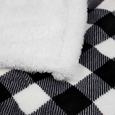 Buffalo Plaid Throw 50x70 - Black & White (hanger), Case Of 12 (THROW-BLKPLD-50X70-H-CS)