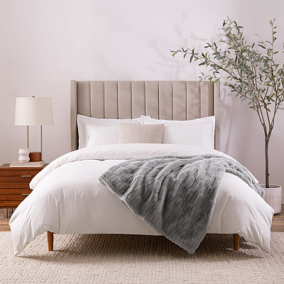 Aston & Arden 100% Polyester Throw Blanket 50x70 Light Gray, 1 Blanket (P-TH-FF-5070-LG)