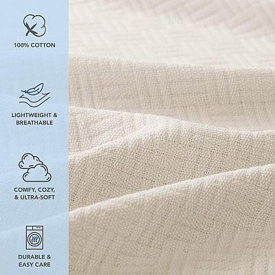 Host & Home Cotton Bed Blanket Queen Beige, 1 Blanket (P-BKCOT-9090-BG)