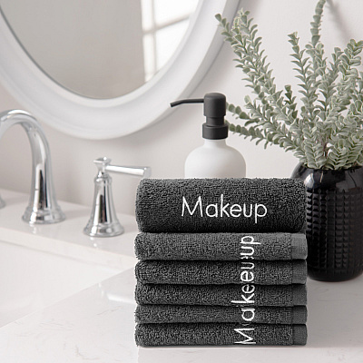 Hotel Cotton Makeup Fingertip Towel 11x17 Gray, Case Of 144 (MKUP-1117-GY-CS)