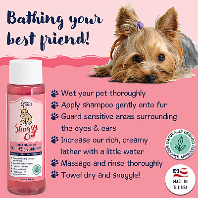 Bobbi Panter Signature Shaggy Cat Shampoo & Conditioner (13 Oz), Vitamin E, Jojoba Oil, And Aloe Vera, 13 Oz Bottle (BP00097)