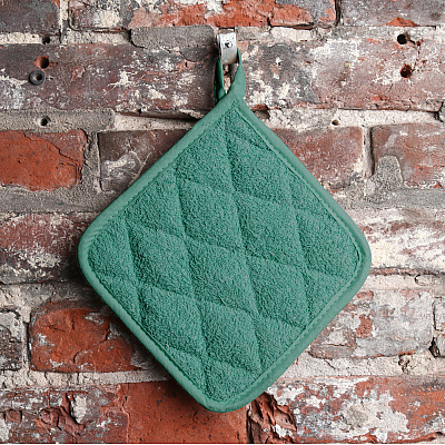 Cooks Linen Pot Holder 7x7 Green, Case Of 144 (POT-GREEN-CS)