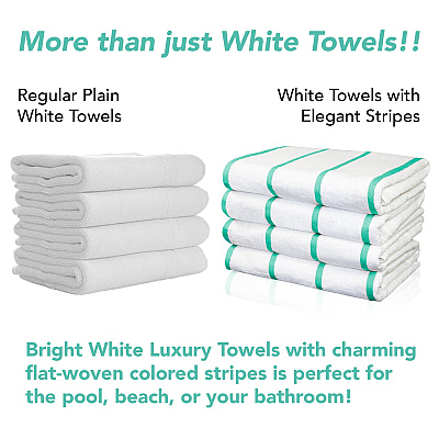 Las Rayas Beach Towel 30x60 Green, Pack Of 4 (PNP-BT-HS3060-15GR)