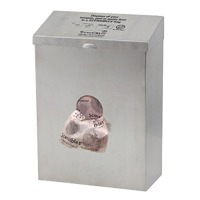 HOSPECO Combination Receptacle Dispenser, Stainless Steel, 11"x8"x4", 1 Each, 10/cs (CDSS)