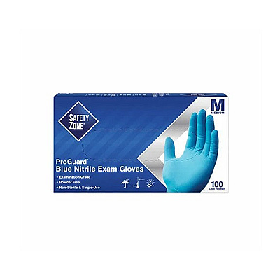 Safety Zone Nitrile Powder Free 3 Mil Exam Gloves Blue Med, Case Of 1000 (GNPR-MD-1A)