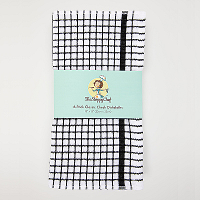Sc Classic Checkered Dishcloth 13x13 Black, Pack Of 8 (P-SC-CHK-DC-BLK)