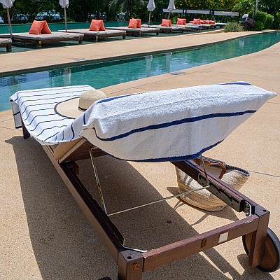 Las Rayas Chaise Cover 30x85 Navy, Pack Of 2 (PNP-CC-HS3085NV-2PK)