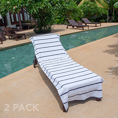 Las Rayas Chaise Cover 30x85 Dark Grey, Case Of 12 (CC-HS3085DG-2PK-CS)