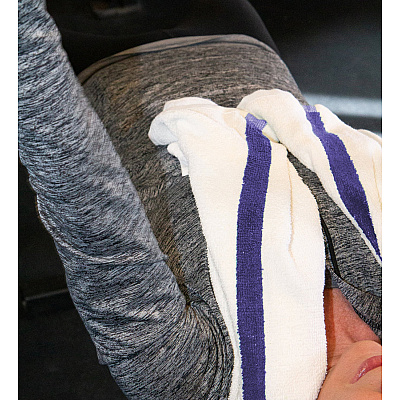 Power Gym Hand Towel 16x27 Blue Stripe, Case Of 120 (PWR-1627-3BCS-CS)