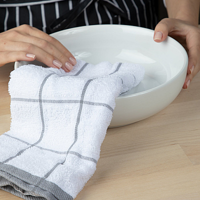 Cooks Linen Kitchen Towel 15x25 Grey, Pack Of 12 (PNP-KT-GREY)