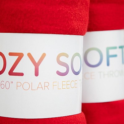 Cozy Soft Polar Fleece Throw 50x60 Red (case Of 24) (FLC-PLR-5060-6PK-RD)